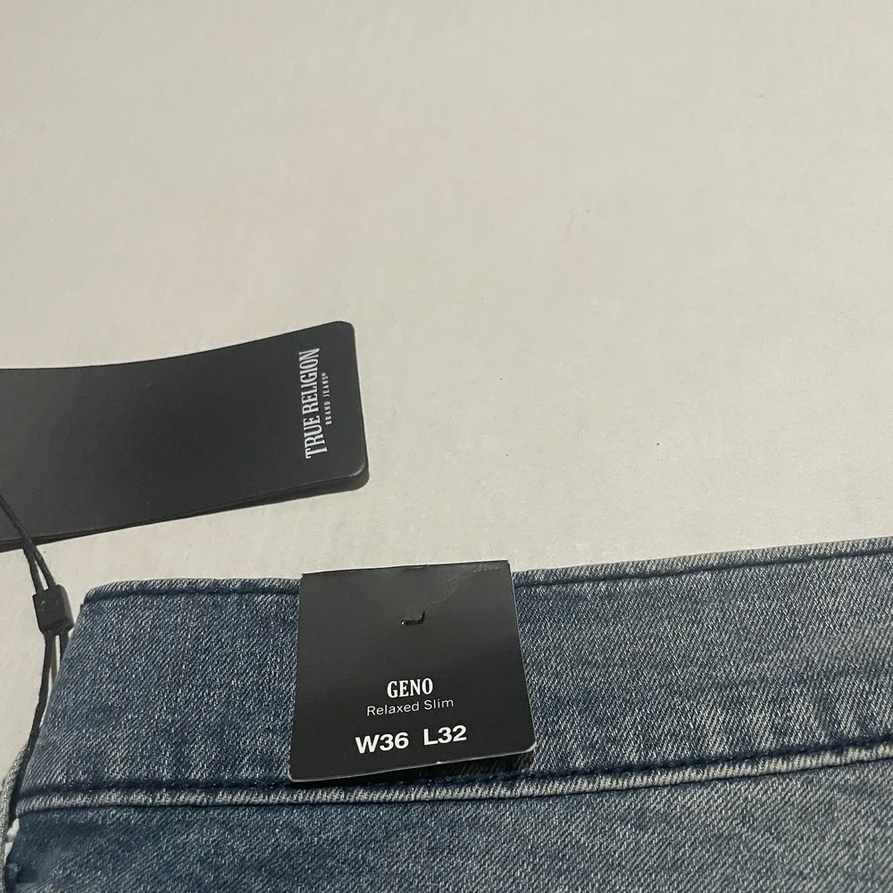 TRUE RELIGION GENO RELAXED SLIM SN FLAP 700595 JEANS MENS SIZE 36 x 32 $159 NWT‎